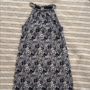 Max Studio Navy Blue and White Floral Dress